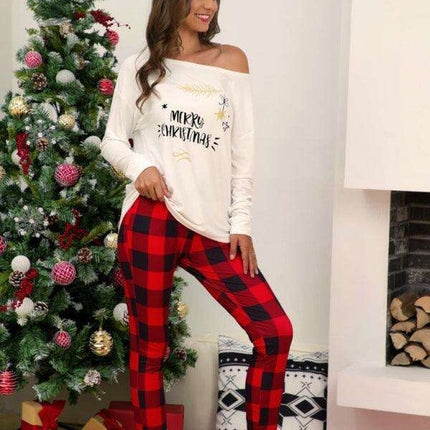 Festive Plaid Women's Lounge Set for Ultimate Holiday Comfort