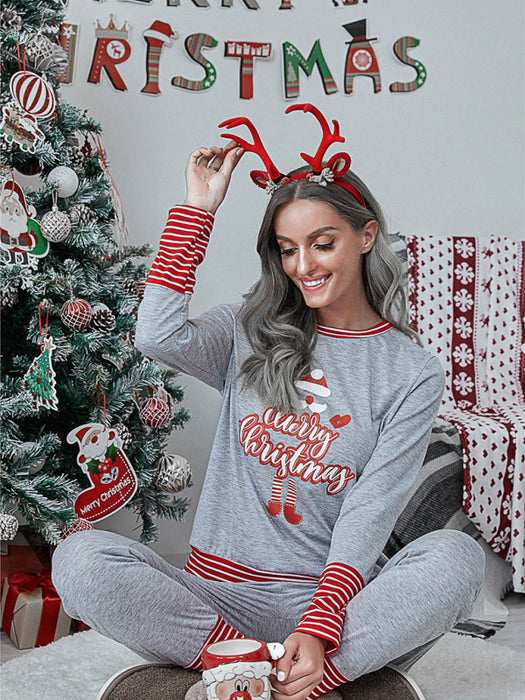 Cozy Christmas Striped Lounge Set for Women
