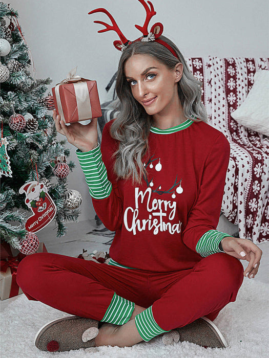 Cozy Christmas Striped Lounge Set for Women