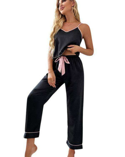 Luxury Pink Satin Sleepwear Set - Women's Elegant Loungewear