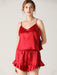 Solid Color V-Neck Camisole and Shorts Pajama Set for Women
