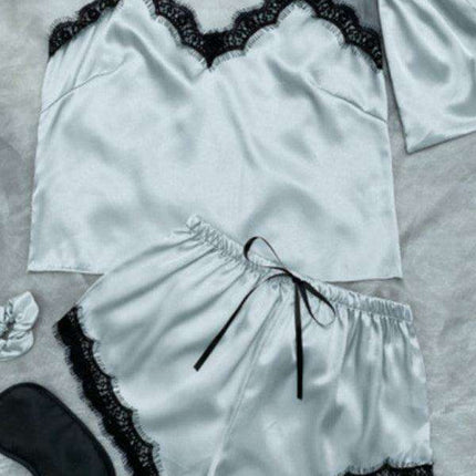 Lace-Embellished Women's Camisole and Shorts Pajama Set