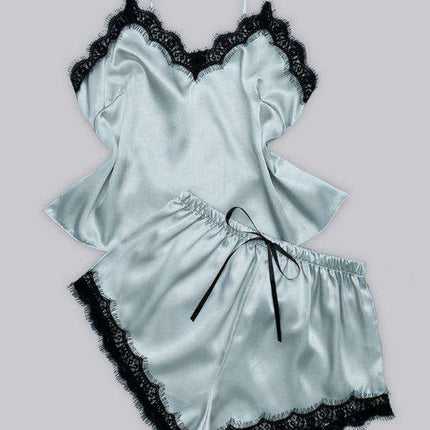 Lace-Embellished Women's Camisole and Shorts Pajama Set