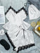 Contrast Lace Camisole and Shorts Pajama Set for Women
