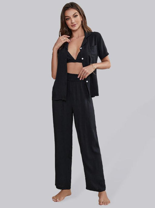 Soft Rayon Solid Color Women's Knit Pajama Set