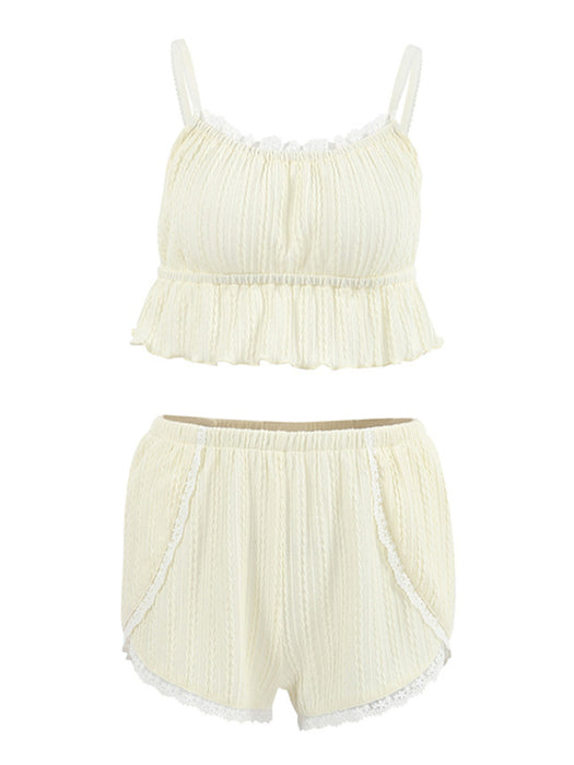 Lace-Trimmed Camisole and Shorts Sleepwear Ensemble