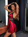 Sultry Lace Suspender Nightgown with Deep Plunge Neckline and Sheer Accents