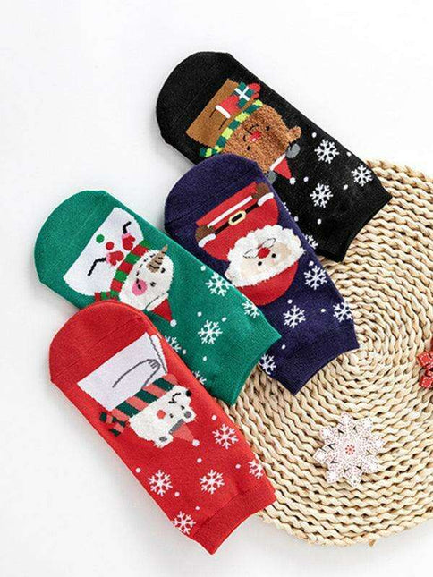 Festive Christmas Cotton Socks Bundle - Pack of 4