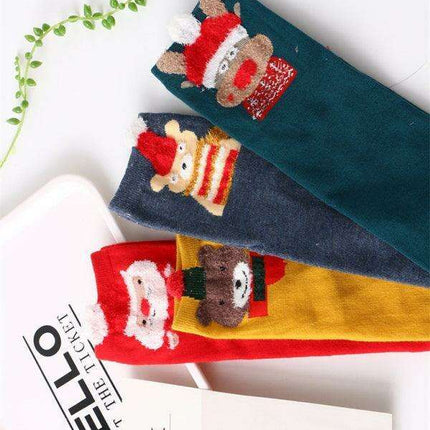 Festive 3D Ear Christmas Socks Variety Pack (Set of 4)
