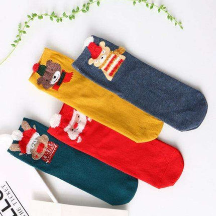 Festive 3D Ear Christmas Socks Variety Pack (Set of 4)
