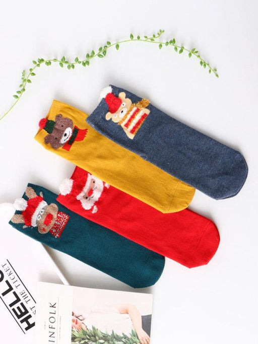 Festive 3D Ear Christmas Socks Bundle (Set of 4)