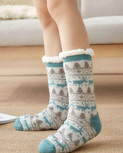 Festive Comfort Cotton Slipper Socks for Winter Warmth