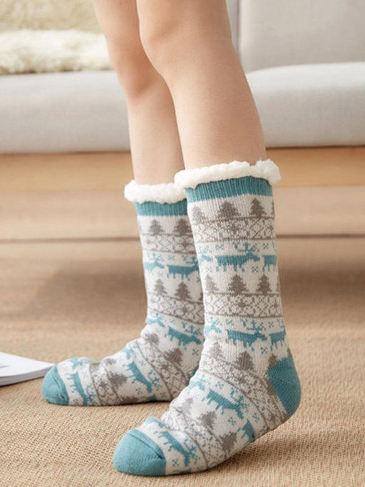 Cozy Christmas Cotton Slipper Socks for Festive Feet