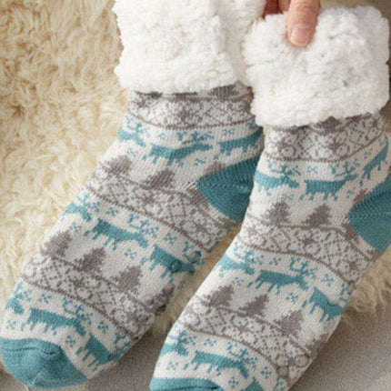 Festive Comfort Cotton Slipper Socks for Winter Warmth