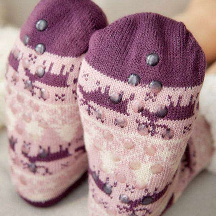 Festive Comfort Cotton Slipper Socks for Winter Warmth