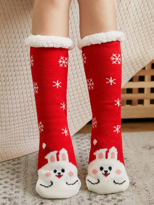 Festive Holiday Cotton Sock Slippers