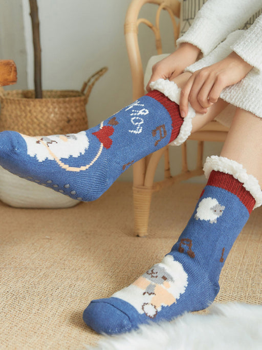 Cozy Christmas Cotton Knit Socks for Home and Sleep