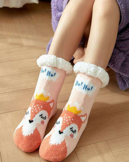 Festive Winter Wonderland Cotton Slipper Socks - Ultimate Cozy Comfort