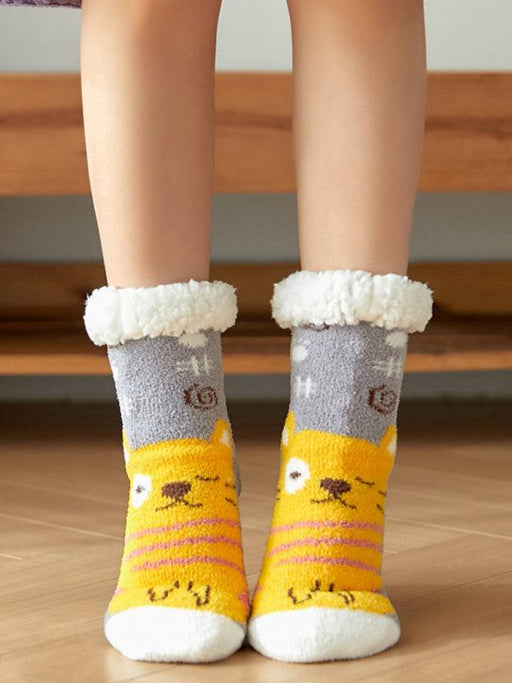 Festive Cotton Slipper Socks for Winter Comfort