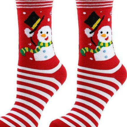 Festive Poinsettia Snowflake Women's Holiday Socks