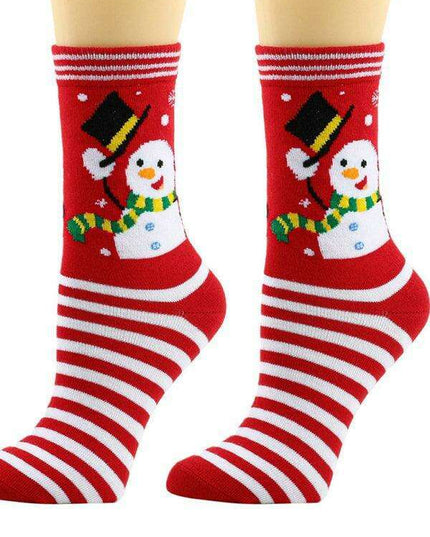 Festive Poinsettia Snowflake Women's Holiday Socks