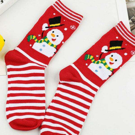 Festive Poinsettia Snowflake Women's Holiday Socks