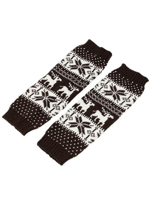 Cozy Snowflake Deer Knitted Socks - Women's Festive Christmas Pair