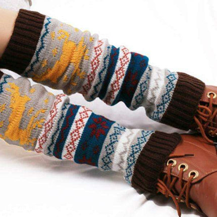 Festive Floral Leg Warmers for Cozy Winter Style
