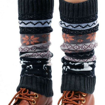Festive Floral Leg Warmers for Cozy Winter Style