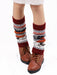 Women's Festive Christmas Floral Pattern Knit Leg Warmers