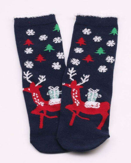 Joyful Holiday Floral Women's Socks - Festive Design for Seasonal Cheer