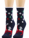 Festive Holiday Floral Print Women's Socks - Cozy Style for Christmas Joy