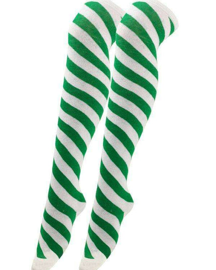 Joyful Holiday Over-the-Knee Socks with Charming Floral Print