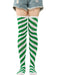 Festive Christmas Bias Striped Knee-High Socks with Floral Design