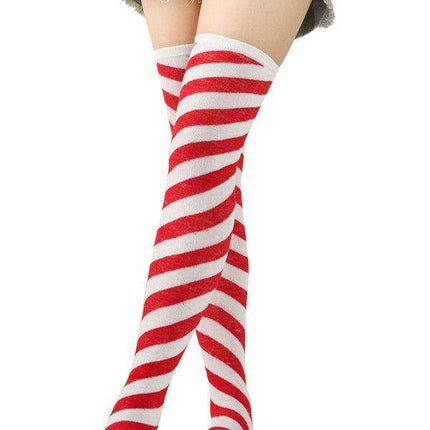 Joyful Holiday Over-the-Knee Socks with Charming Floral Print