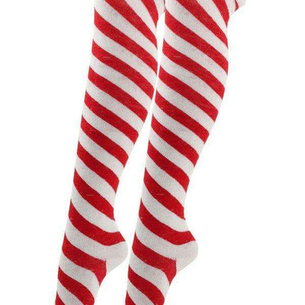 Joyful Holiday Over-the-Knee Socks with Charming Floral Print