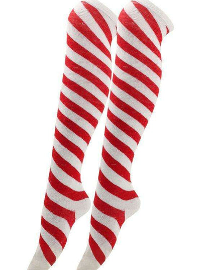 Joyful Holiday Over-the-Knee Socks with Charming Floral Print