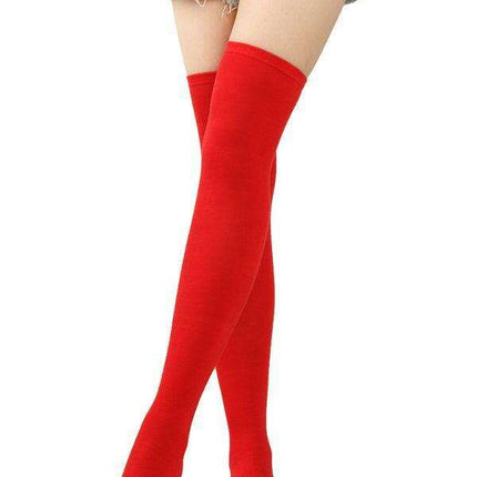 Joyful Holiday Over-the-Knee Socks with Charming Floral Print