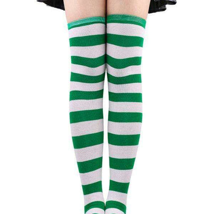 Festive Floral and Striped Woman's Holiday Stockings