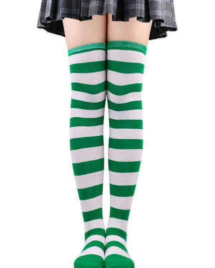 Festive Floral and Striped Woman's Holiday Stockings