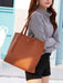Elegant Tassel Zip Shoulder Tote Bag - Sophisticated Storage Solution with Timeless Flair