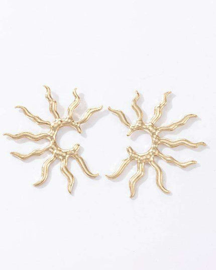 Sunburst Geometric Earrings with Unique Print Design