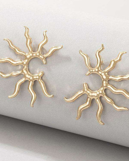 Sunburst Geometric Earrings with Unique Print Design