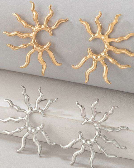 Sunburst Geometric Earrings with Unique Print Design