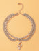 Serpent Heart Charm Triple-Layered Anklet with Elegant Tassel