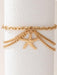 Serpent Heart Charm Triple-Layered Anklet with Elegant Tassel