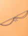 Serpent Heart Charm Triple-Layered Anklet with Elegant Tassel
