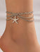 Serpent Heart Charm Triple-Layered Anklet with Elegant Tassel