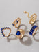 Exquisite Snake Charm Gold Alloy Rings Set - Elegant Five-Piece Jewelry Collection