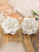 Pearl-Adorned White Camellia Statement Earrings for Elegant Style